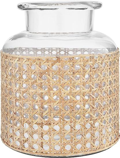 Bloomingville 8" H Glass Decorative Cane Sleeve Vase, Clear | Amazon (US)