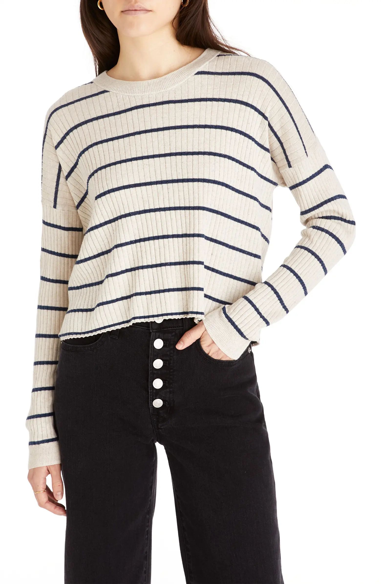 No Strings Attached Stripe Crewneck Sweater | Nordstrom