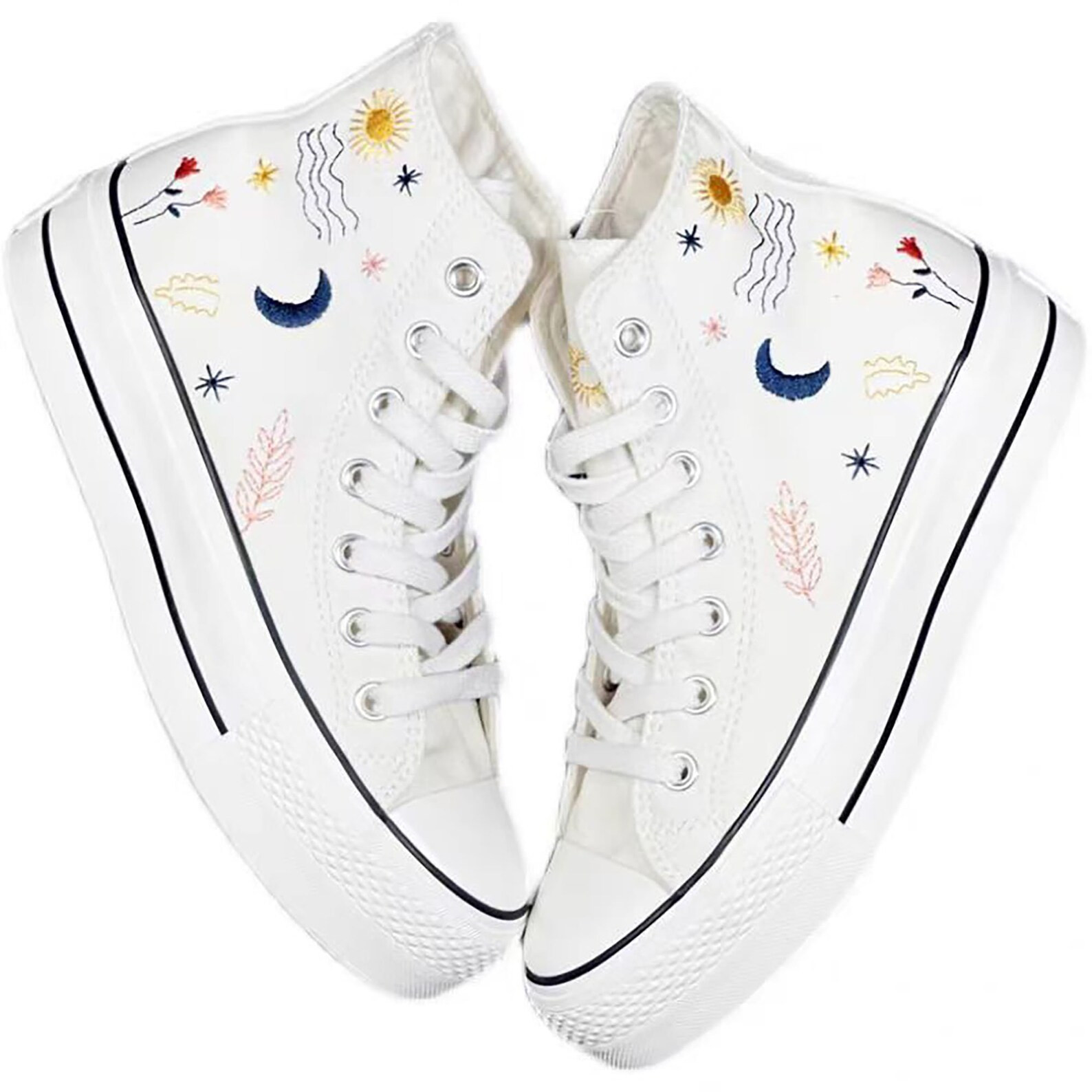 Platform Converse Converse Embroidered Shoes Converse Chuck - Etsy | Etsy (US)