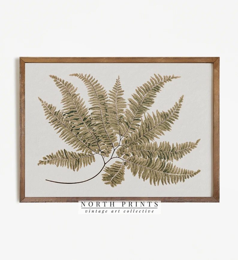 Antique Botanical Painting | Vintage Fern Print | Country Farmhouse Decor Digital PRINTABLE #234 | Etsy (US)