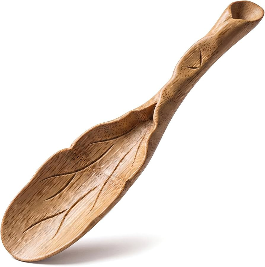 HOMSFOU Natural Bamboo Tea Spoon - Elegant Leaf Scoop & Measuring Tool for Loose Leaf Tea or Coff... | Amazon (US)