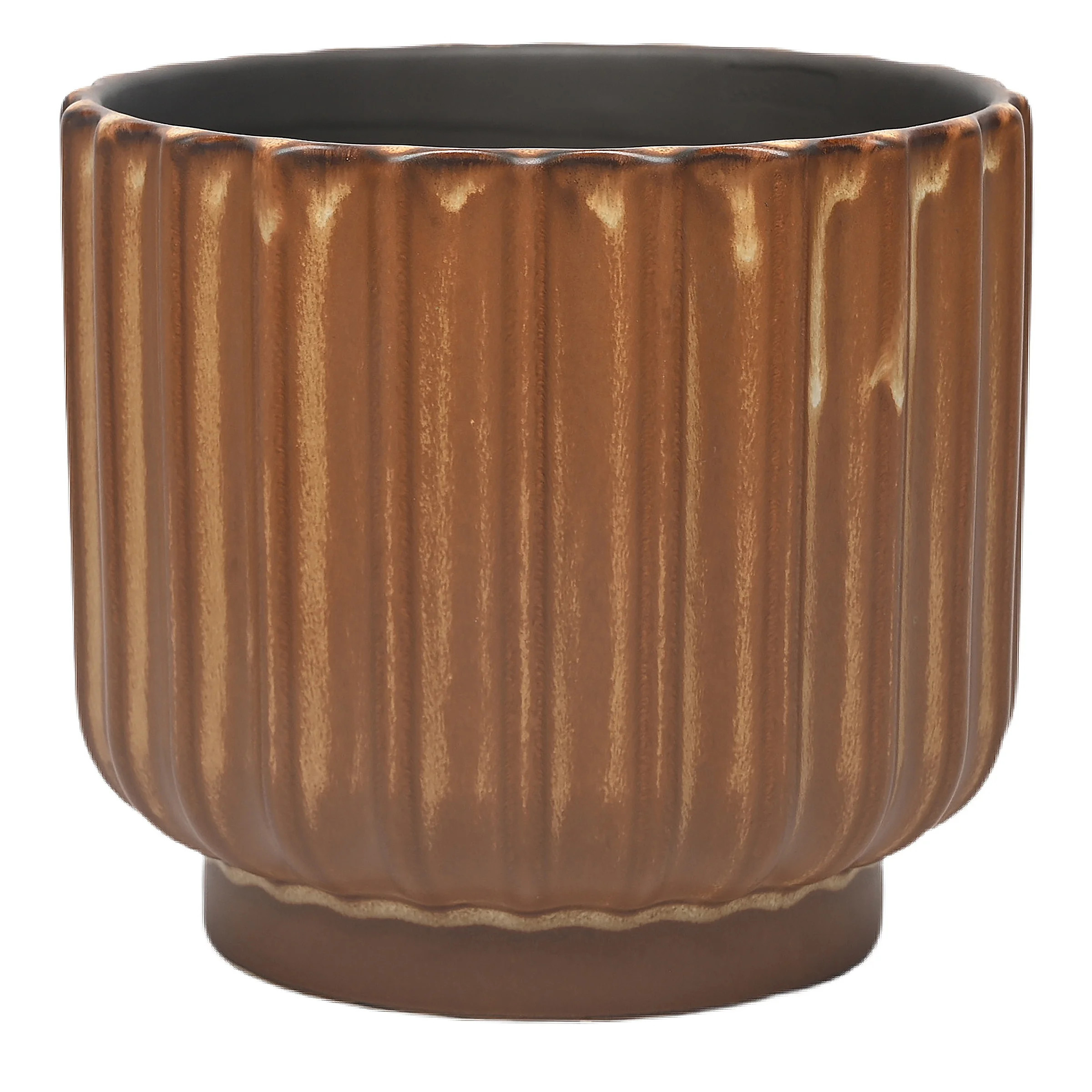 Better Homes & Gardens 9 inch Copper Paul Planter - Ribbed Ceramic Design with Drainage Hole | Walmart (US)