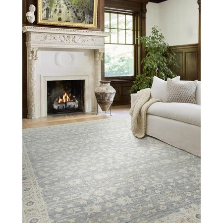Livabliss x Nabela Noor Home Asha Printed Vintage Area Rug,7'10" x 10',Sky Blue | Walmart (US)