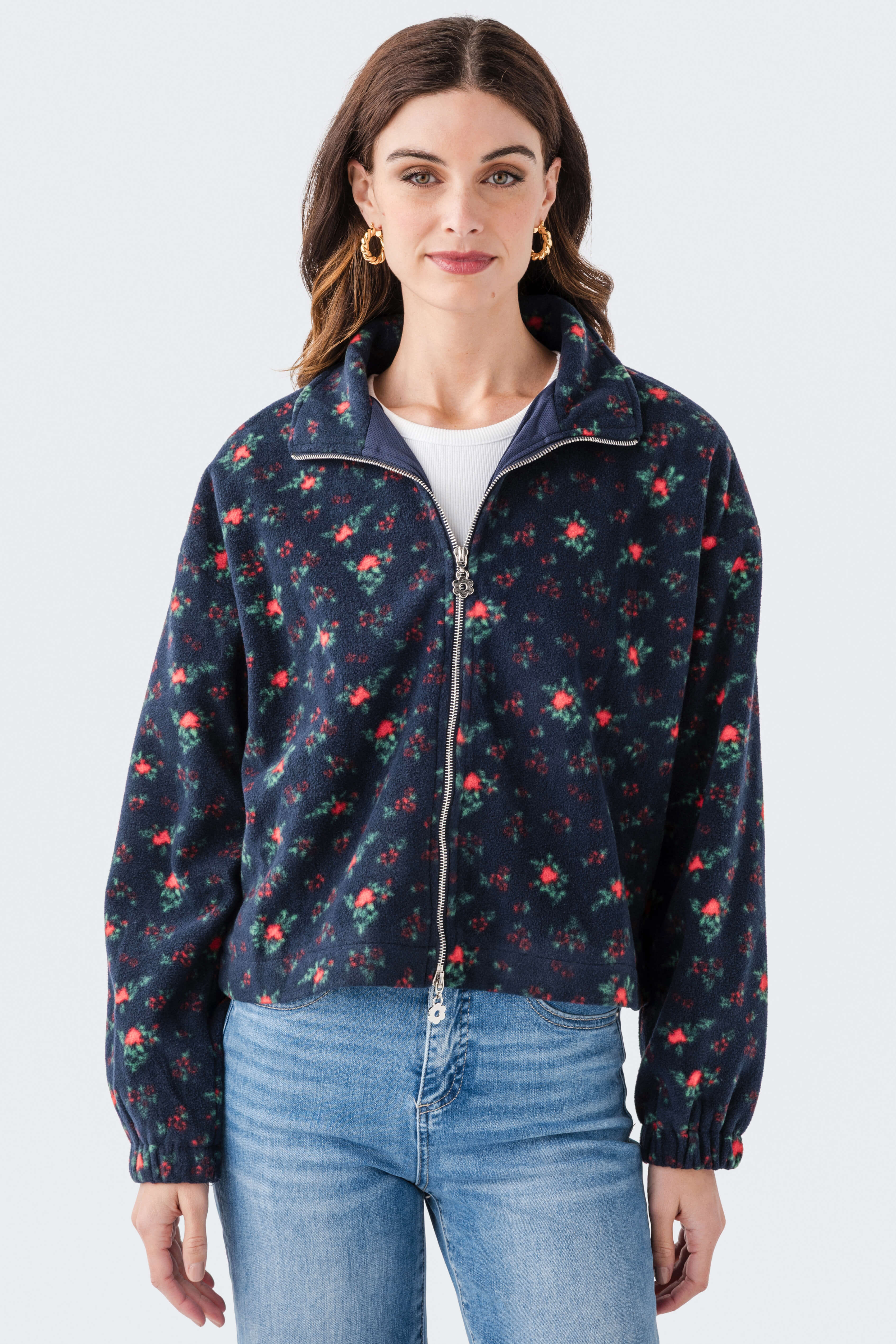 Things Between Floral Zip Up Jacket | Social Threads