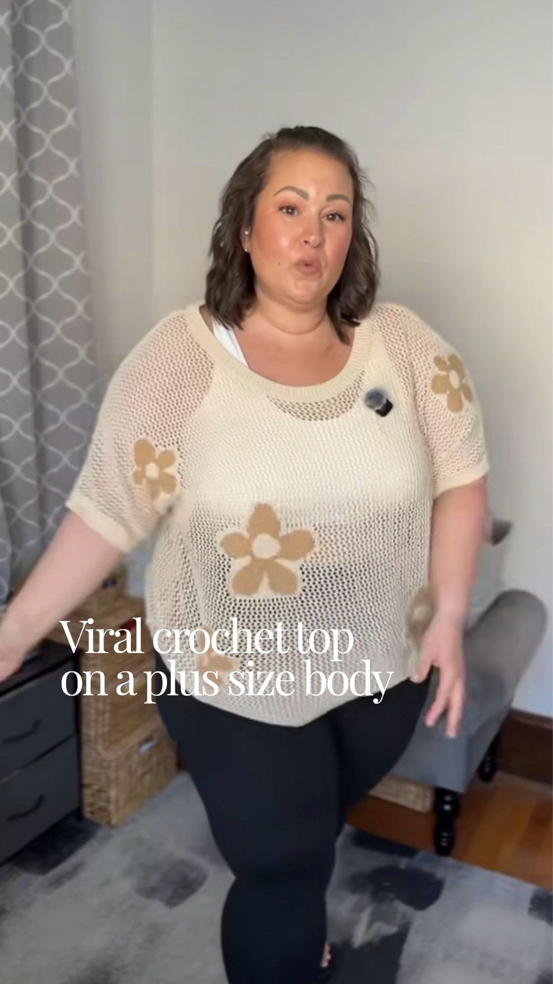 Wow. This crochet top is actually oversized! I’m wearing a XXL with 63” hips 👏🏼🙌🏼😍

#plussizetops #plussize
Plus size crochet top 

#LTKootd #LTKPlusSize
