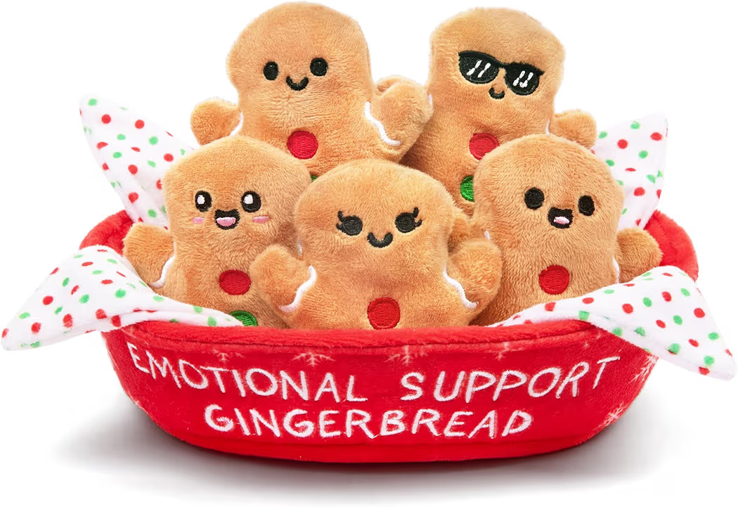 WHAT DO YOU MEME? Emotional Support Gingerbreads by Relatable, Cuddly Plush Toys and Stuffed Animals, Includes 5 Plushies with Basket, Cute Christmas Decor or Funny White Elephant Gift Idea | Amazon (US)