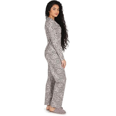 Memoi Women's Leopard Print Cotton Blend Pajama Set | Target