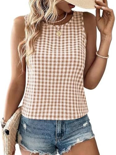 AKEWEI Cotton Linen Tank Tops for Women 2026 Spring Summer Sleeveless Crewneck Shirts Basic Blous... | Amazon (US)