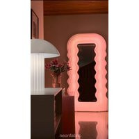 Squiggle Mirror - Wavy Mirror, Neon Light, Full Length Mirror Wall Decor, Large Floor Vintage Irregu | Etsy (US)