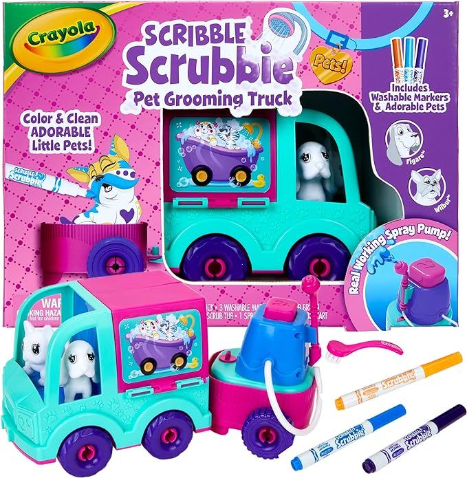 Crayola Scribble Scrubbie Pets Grooming Truck, Toy Pet Playset, Gift for Kids, Age 3, 4, 5, 6 | Amazon (US)