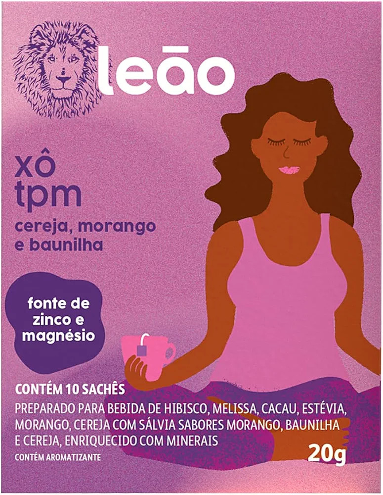 Leão Xô TPM - Cereja, Morango e Baunilha 10 Sachês | Amazon (BR)