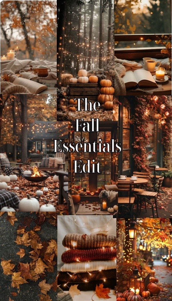 The Fall Essentials Edit is a curated list of products // things that will help you have a great Fall Season! 

Also the images in this picture are not my own. I found them on Pinterest 

#LTKHome #LTKBeauty #LTKSeasonal