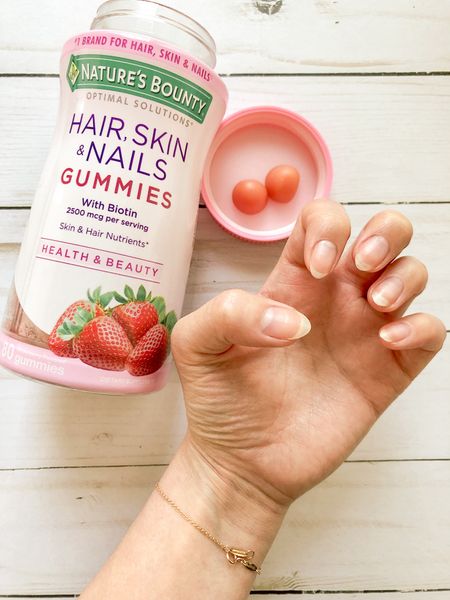 I love the Nature’s Bounty gummies for hair, skin, and nail. Everything looks and feels healthier with this supplement.

#LTKfitness #LTKfindsunder50 #LTKbeauty