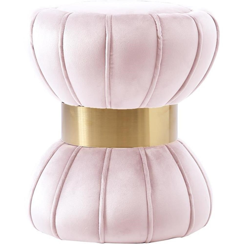 Pemberly Row Contemporary Upholstered Velvet Ottoman/Stool in Pink | eBay | eBay US