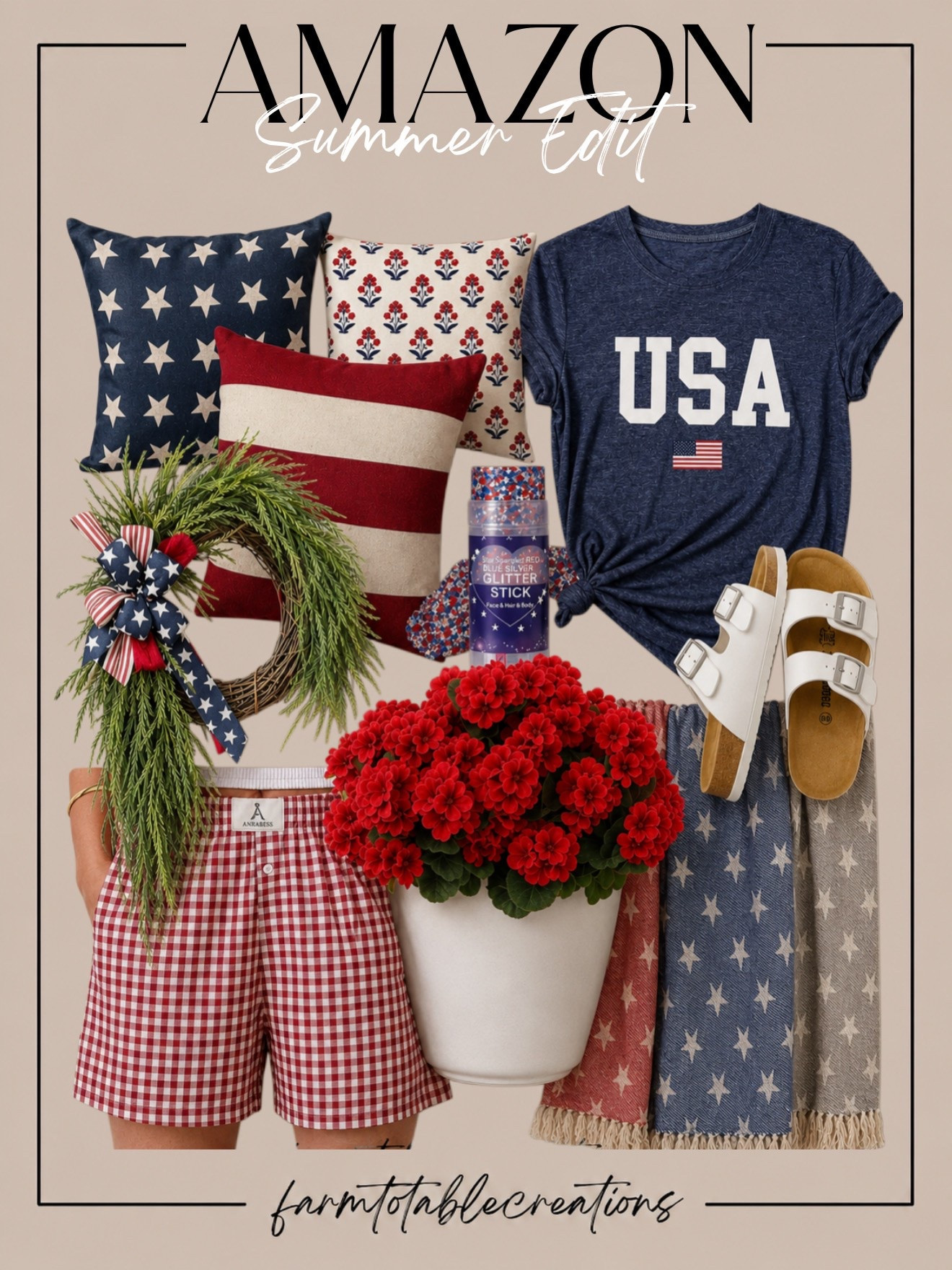 Patriotic Amazon Finds

These Amazon patriotic finds are perfect for creating a cozy and festive summer setup without overdoing it. From the Americana-inspired pillows and wreath to the casual holiday outfit pieces and outdoor decor, everything feels fun, timeless, and perfect for Memorial Day and the Fourth of July.

Follow @farmtotablecreations on Instagram for more cozy home finds and trending decor.

#LTKHome #AmazonFinds #PatrioticDecor #FourthOfJuly #MemorialDayDecor #AmericanaStyle #SummerDecor #CozyHome #PatioDecor #PatrioticStyle #AmazonHomeFinds #HolidayHosting #NeutralHome #SummerStyle #LTKStyle

#LTKootd #LTKSeasonal #LTKHome