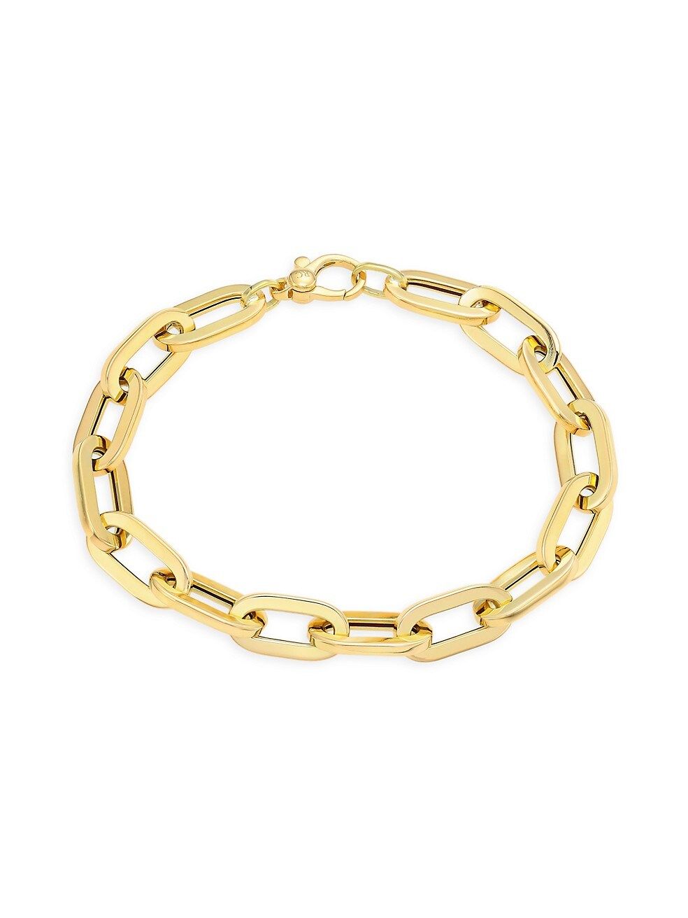 18K Yellow Gold Flat Oval-Link Chain Bracelet | Saks Fifth Avenue