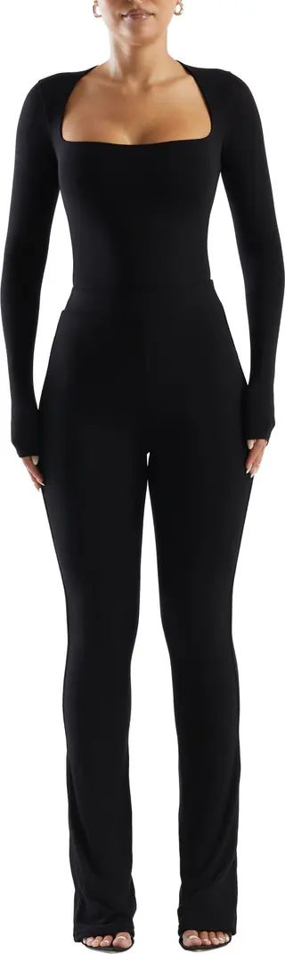 Squared Away Long Sleeve Thong Bodysuit | Nordstrom