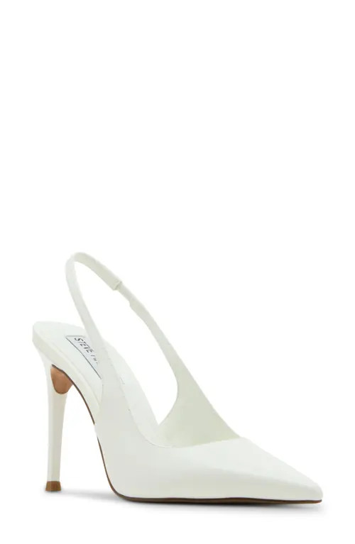 Steve Madden Reyes Pointed Toe Slingback Sandal in White Box at Nordstrom, Size 9 | Nordstrom