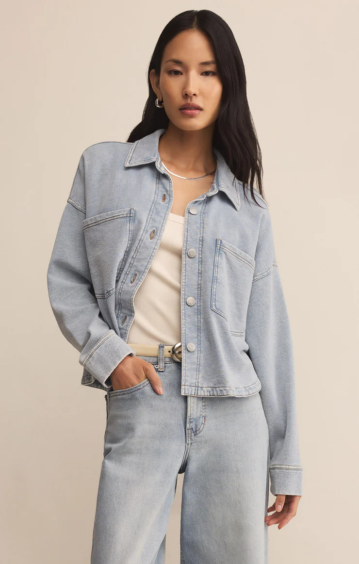 All Day Cropped Knit Denim Jacket | Z Supply