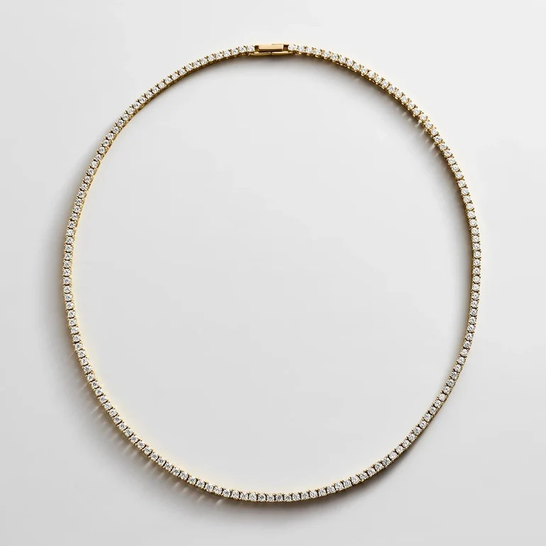 Billie 18K Gold Tennis Necklace - 18K Gold Plated Sterling Silver | BaubleBar