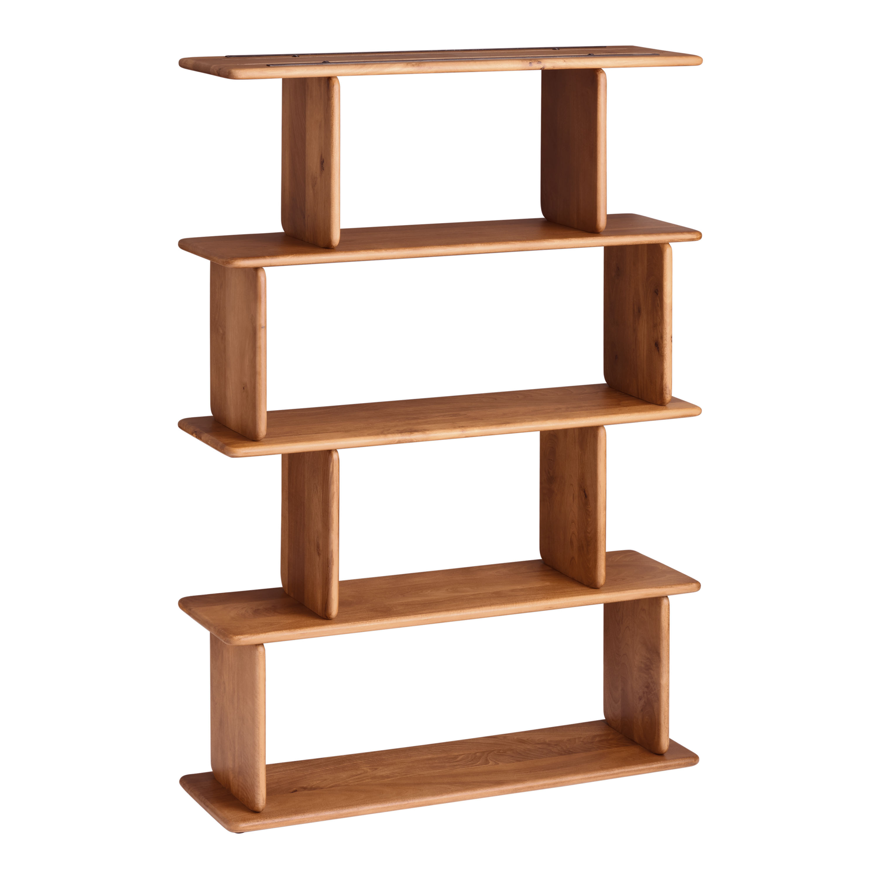 Warner Tall Natural Mango Wood Modern Bookshelf | World Market