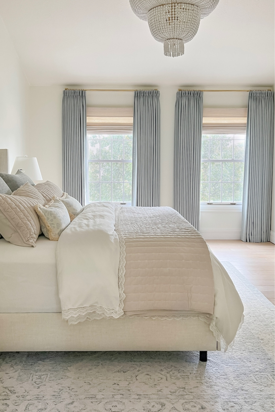 Curtains details:
Isabella heavyweight polyester cotton blend
Winter Sky
Triple pleated header
Room darkening liner
memory training
My curtain measurements 95”L x 75”W

Roman Shade:
Marble white
Outside mount
Room darkening liner

Use code: MICHELLE10 for 10% off your order!

Curtains, window treatments, home decor, drapery, pinch pleat curtains, pinch pleat drapery, Amazon curtains, window coverings

#LTKstyletip #LTKhome #LTKsalealert