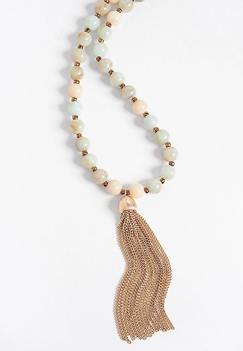 beaded tassel necklace | Maurices