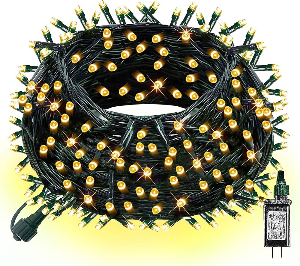 Dazzle Bright 300 LED Christmas String Lights, 100 FT Connectable Waterproof String Lights Green ... | Amazon (US)