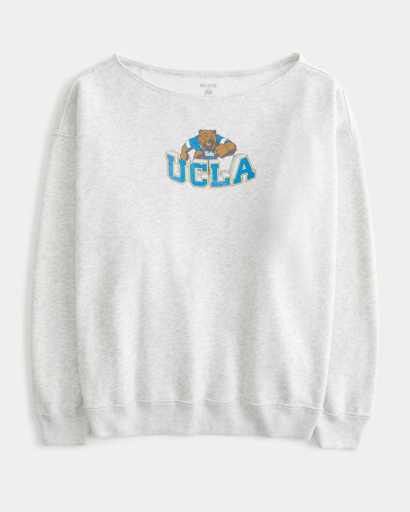 Relaxed UCLA Off-the-Shoulder Sweatshirt | Hollister (US)