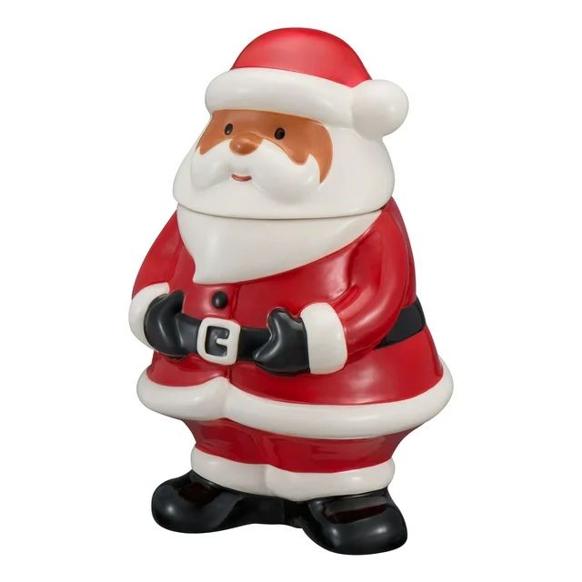 Holiday Time 55-Oz African-American Santa Glazed Earthenware Ceramic Treat Jar with Lid, Multicol... | Walmart (US)