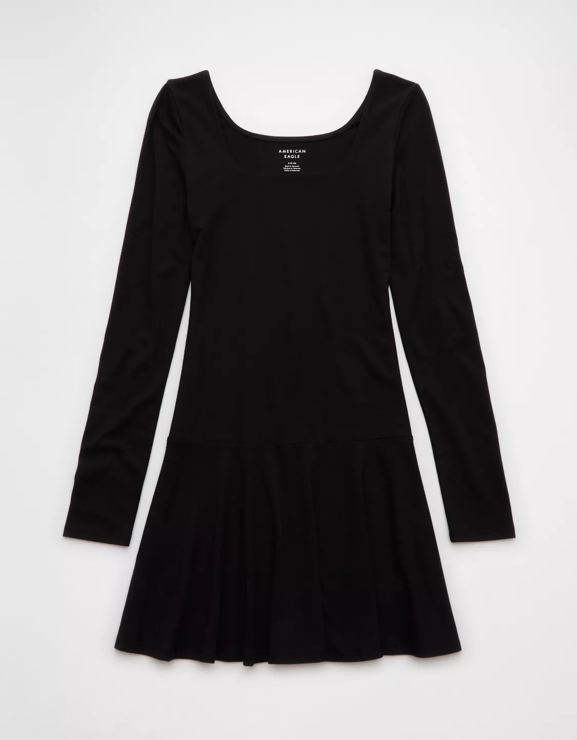 AE Knit Square Neck Drop Waist Mini Dress | American Eagle Outfitters (US & CA)