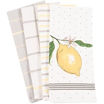 Pantry Lemon Kitchen Dish Towel Set of 4, 100-Percent Cotton, 18 x 28-inch | Amazon (US)