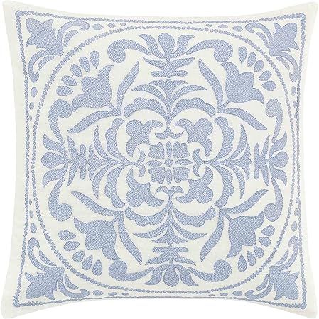 Laura Ashley Mila Throw Pillow, 18x18, Blue | Amazon (US)