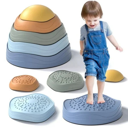Stepping Stone for Kids, Toddler Stepping Stones with Storage Bag, 5 Pcs Non-Slip Balance Stepping Stones, Up to 220lbs, Coordination Skills Sensory Toys for Ages 2 3 4 5 Boys Girls | Walmart (US)