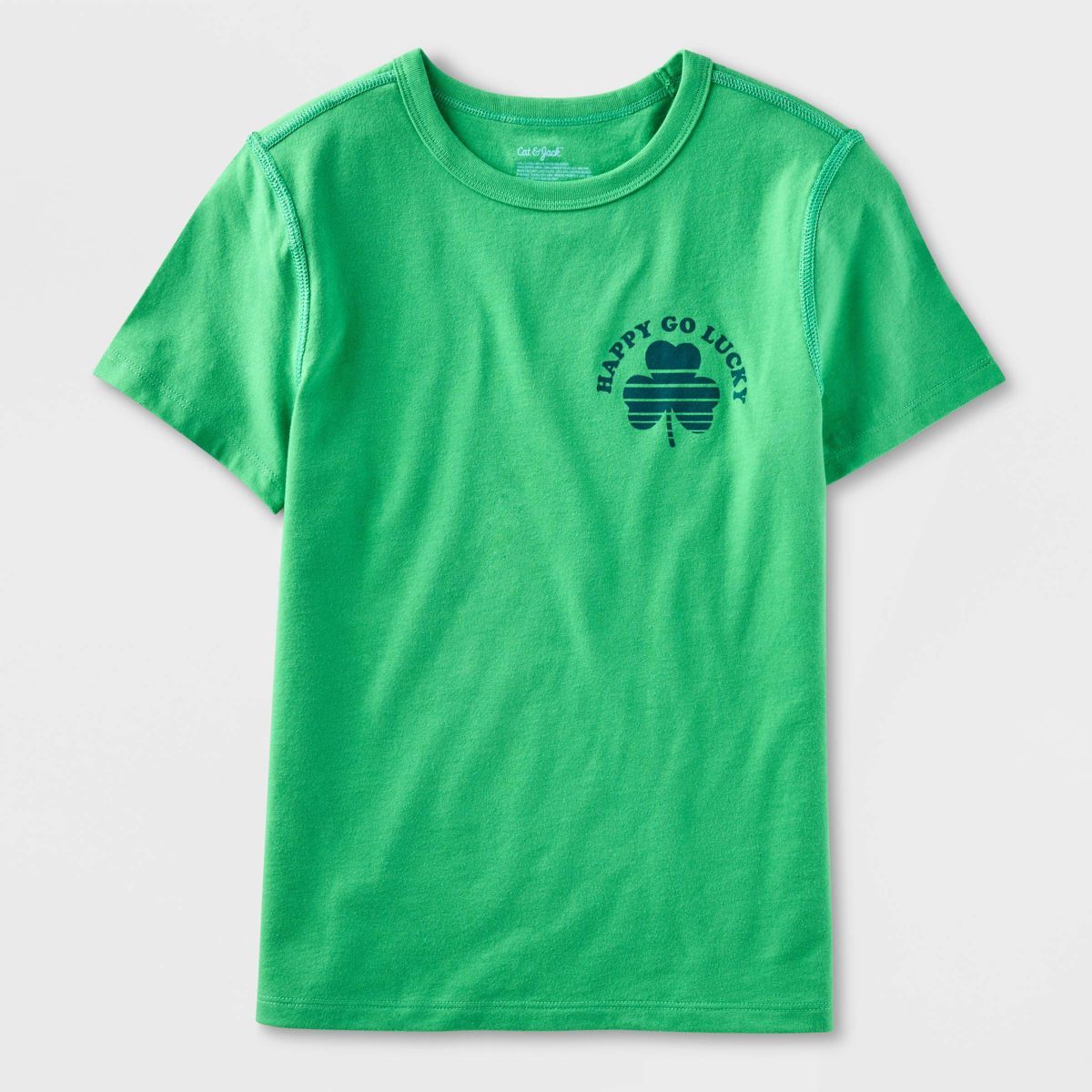 Kids' Adaptive 'Lucky' Short Sleeve Graphic T-Shirt - Cat & Jack™ Green | Target