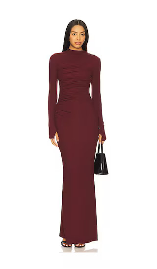 Petra Sleeved Maxi Dress in Wine | Revolve Clothing (Global)