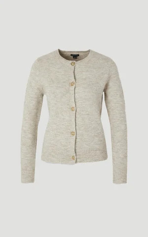 Wool Blend Cosy Crew Neck Knit Cardi | Karen Millen UK + IE + DE + NL