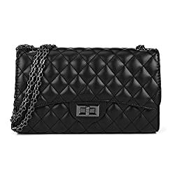 Quilted Crossbody Bags for Women Leather Ladies Shoulder Purses with Chain Strap Stylish Clutch P... | Amazon (US)