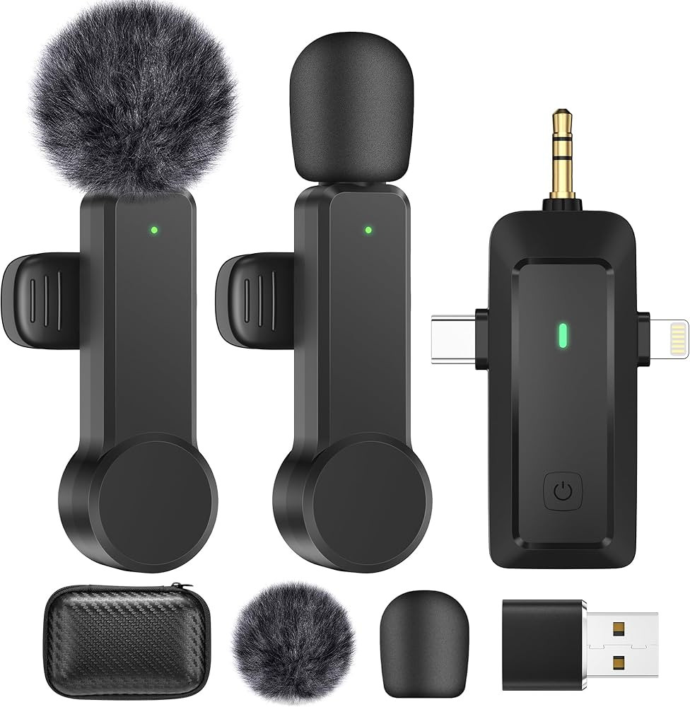 Wireless Lavalier Microphone for iPhone Android Camera – Cordless Lapel Mics for Video Recordin... | Amazon (US)