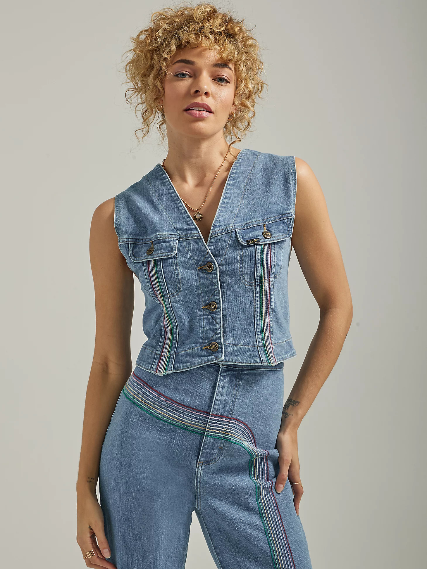 Women's Freeway of Love Rainbow Denim Vest | Women's Jackets & Vests | Lee® | Lee Jeans