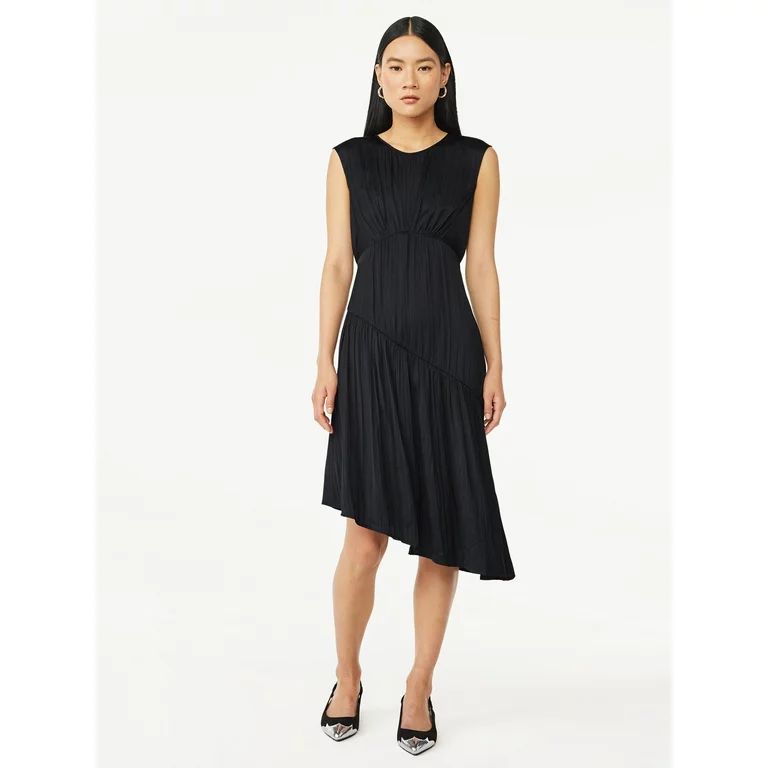 Scoop Women's Sleeveless Tiered Asymmetrical Dress, Sizes XS-XXL - Walmart.com | Walmart (US)