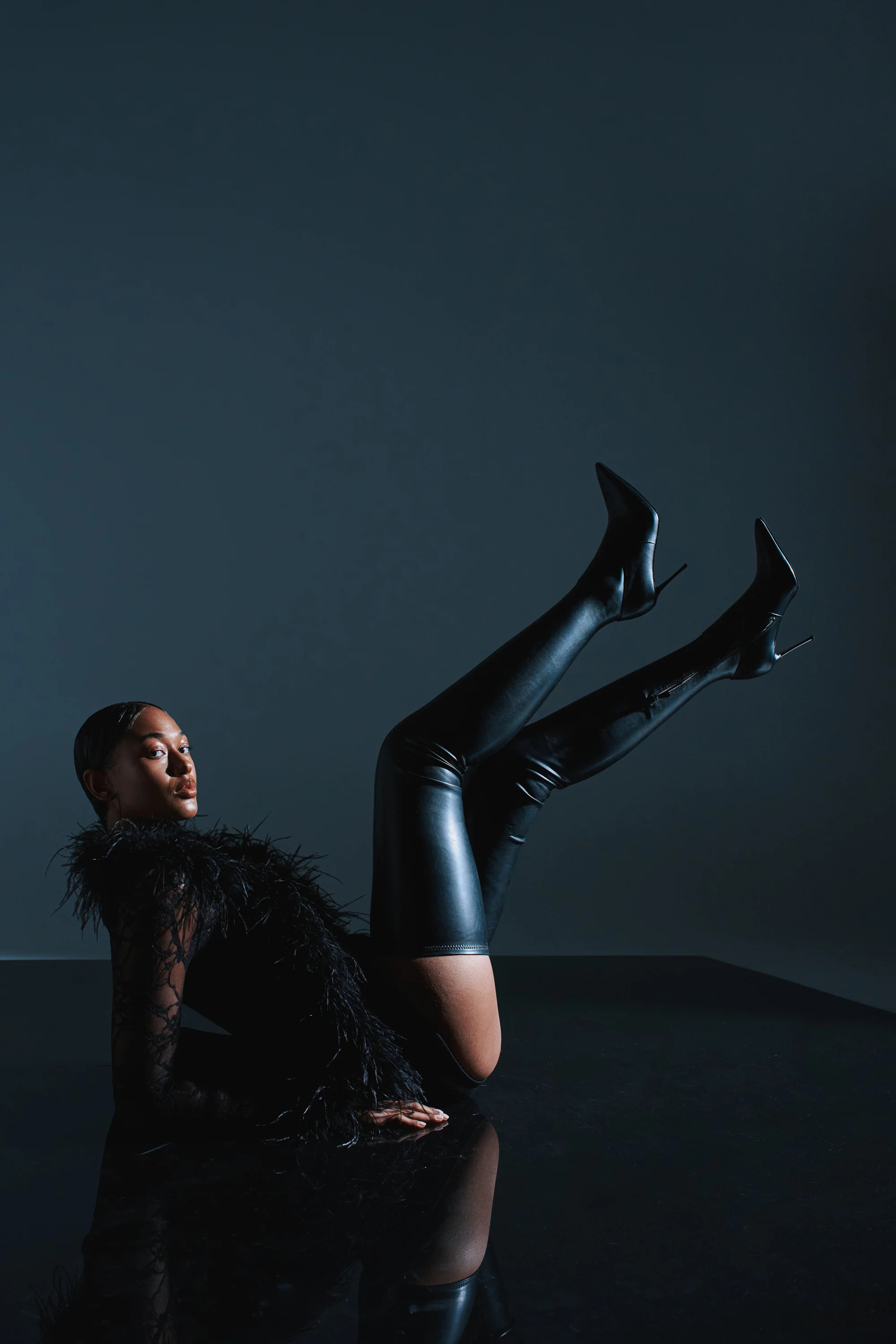 AZALEA WANG MILANDRA BLACK THIGH HIGH SEXY BOOT | AKIRA