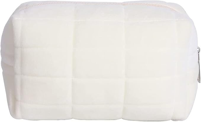 Cessfle Plush Makeup Bag Fluffy Fuzzy Cosmetic Pouch Small Cute Soft Large Capacity Pillow Bag Zi... | Amazon (UK)