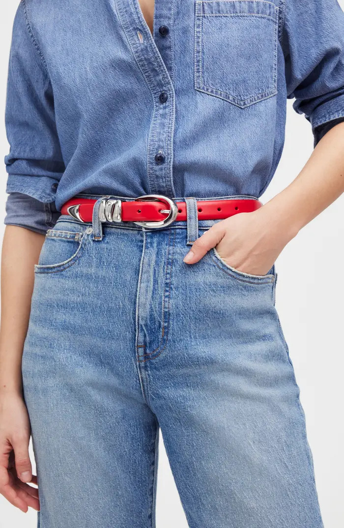 Madewell Chunky Metal Leather Belt | Nordstrom | Nordstrom