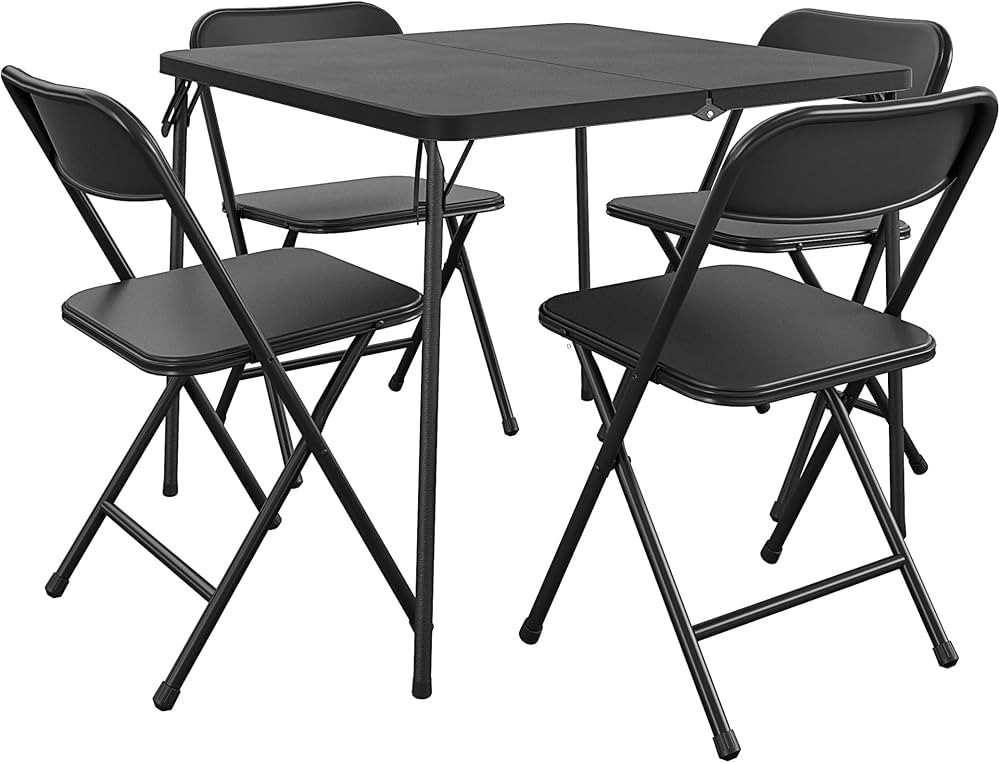 CoscoProducts COSCO Indoor/Outdoor Solid Resin Folding Table & Chair Dining Set, Perfect for Ever... | Amazon (US)