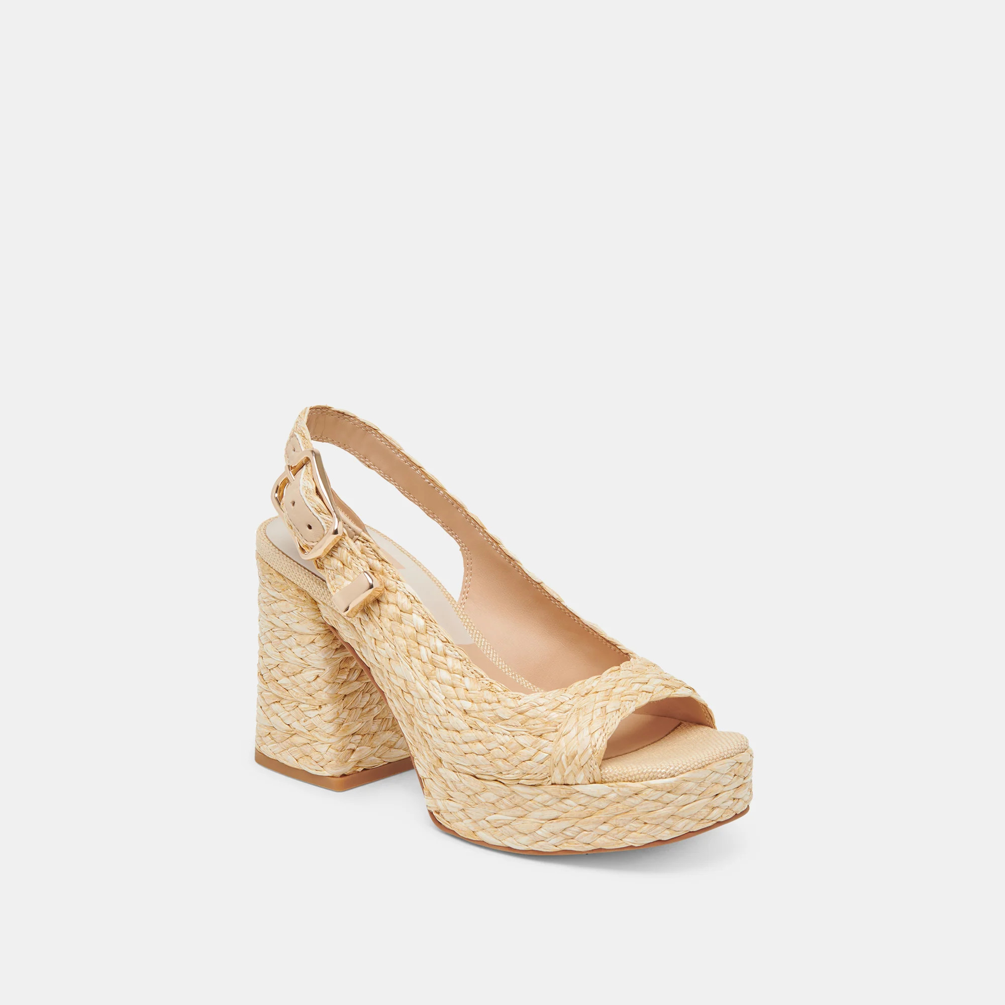 FLORES HEELS NATURAL RAFFIA | DolceVita.com
