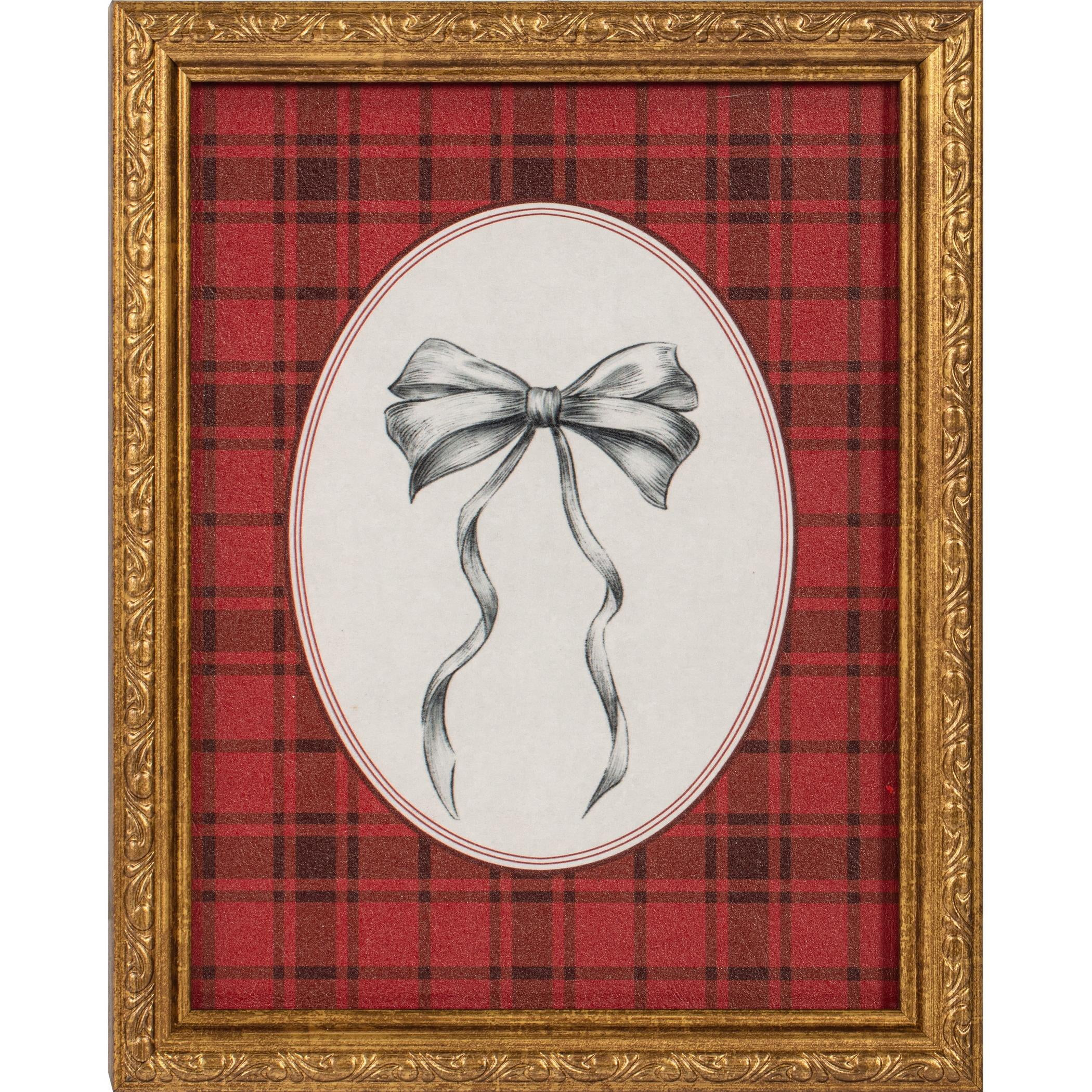 My Texas House Seasonal Bow Plaid Framed Holiday Wall Art 8x10 | Walmart (US)