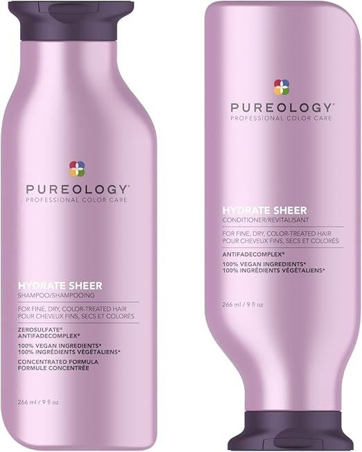 Pureology | Hydrate Sheer | Moisturising Shampoo and Conditioner Duo Set, For Fine, Colour Treate... | Amazon (UK)