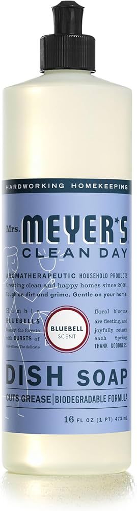 Mrs. Meyer's Clean Day Liquid Dish Soap, Bluebell Scent, 16 Fl Oz bottle (Pack of 1) | Amazon (US)