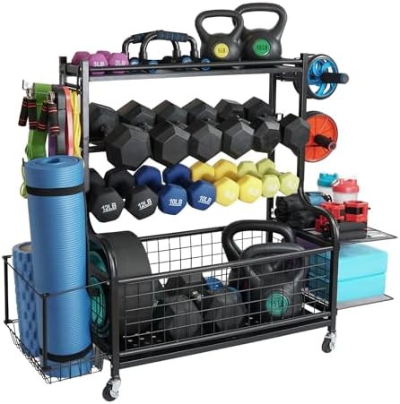 STUFFSTASH Dumbbell Rack, Heavy Duty Adjustable Weight Rack for Home Gym with Extra Strong Sheet ... | Amazon (US)